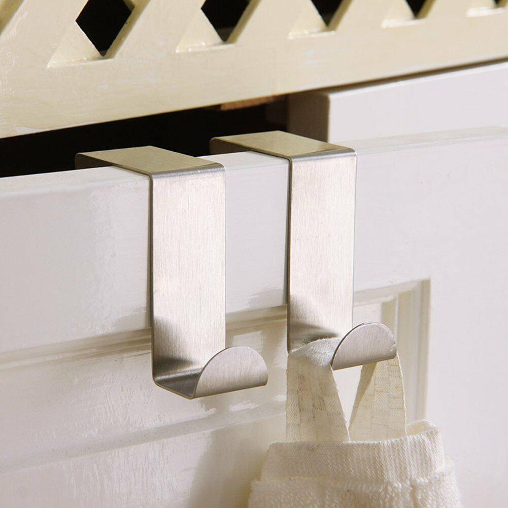 4X/6X Over Door Hooks Hanger Holder Stainless Steel Cabinet Organizer Clothes 4.5cm - 6 PCS