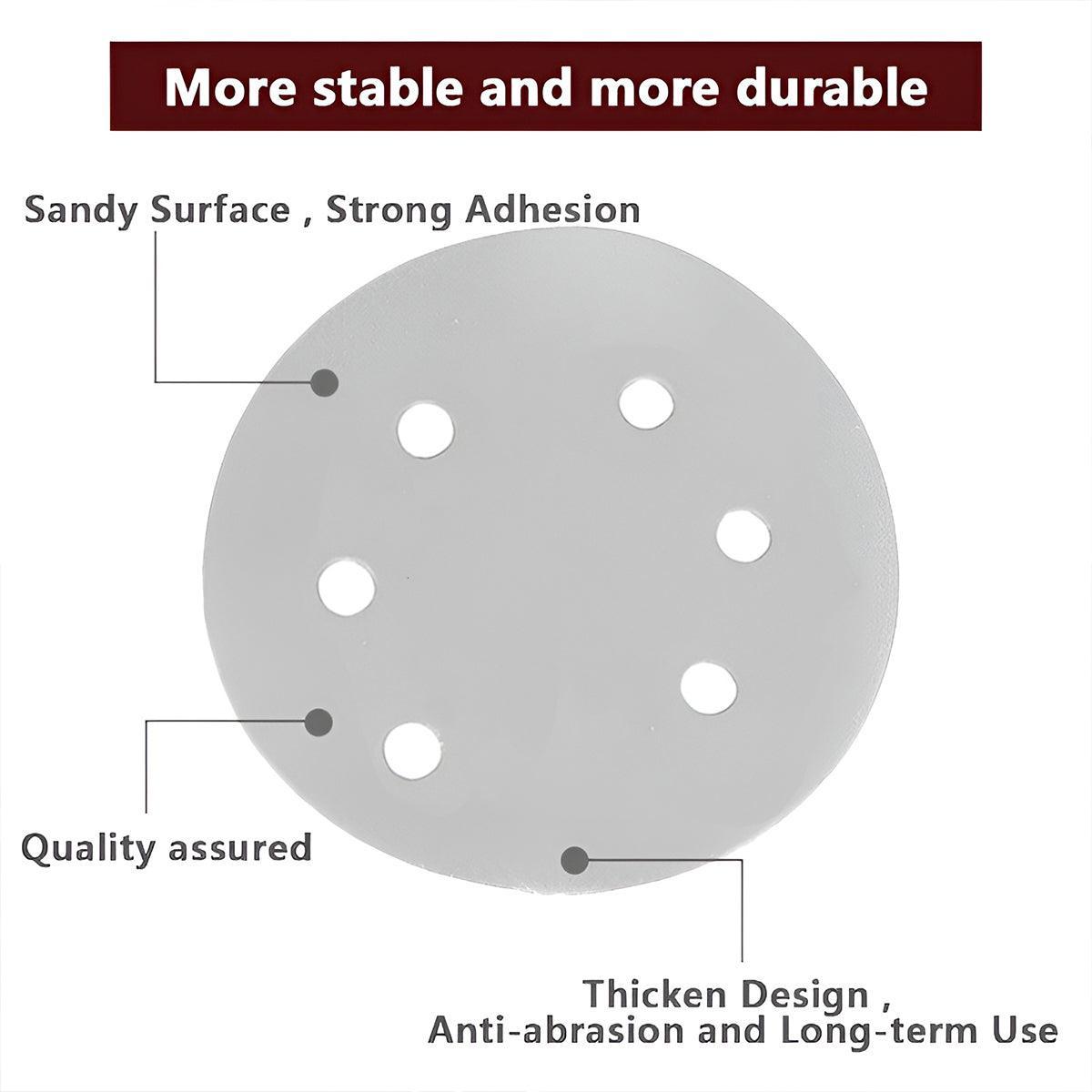 100x 123mm 6/8-Hole Sanding Discs Hook Loop Orbital Sander Pads 80 120 240 Grit - 60 Grits(6-Hole)