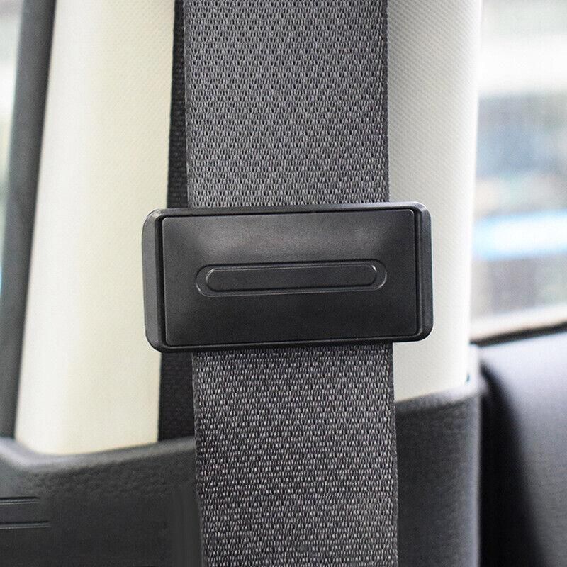 2X Car Shoulder Strap Positioning Clip Buckle Adjuster for Driving Comfort - Silver