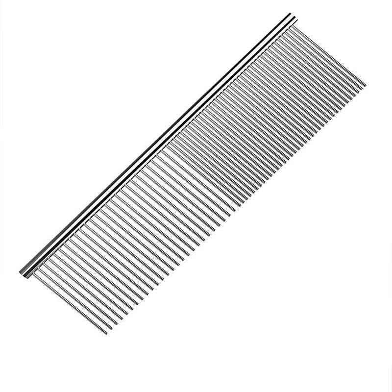 Stainless Steel Teeth Metal Comb Brush Pet Cat Dog Hair Grooming Trimmer Round - L:19*4CM