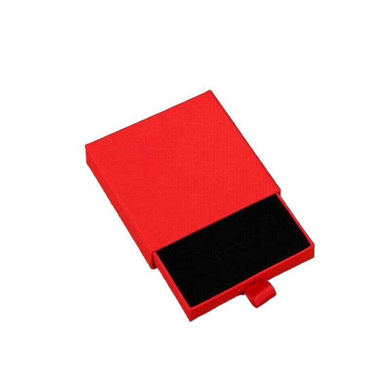 Cardboard Jewellery Gift Boxes Drawer Style Necklace Ring Earring Pendant Bracelet Case - Pink