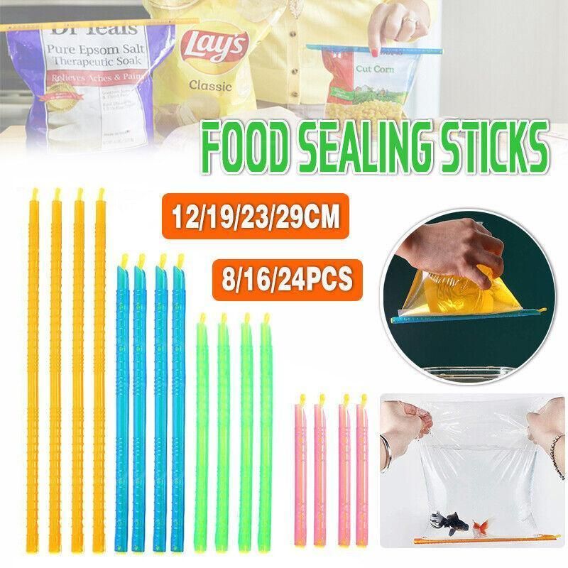 8/16/24PCS Kitchen Sealing Sticks Reusable Clips Bag Sealer Lock Rod Bags Sealer - 8PCS