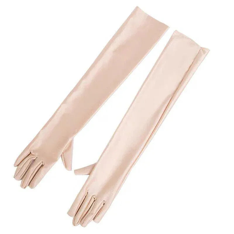 Elegant Long Satin Evening Gloves Formal Dress Accessory for Opera Prom Party Women - Champagne