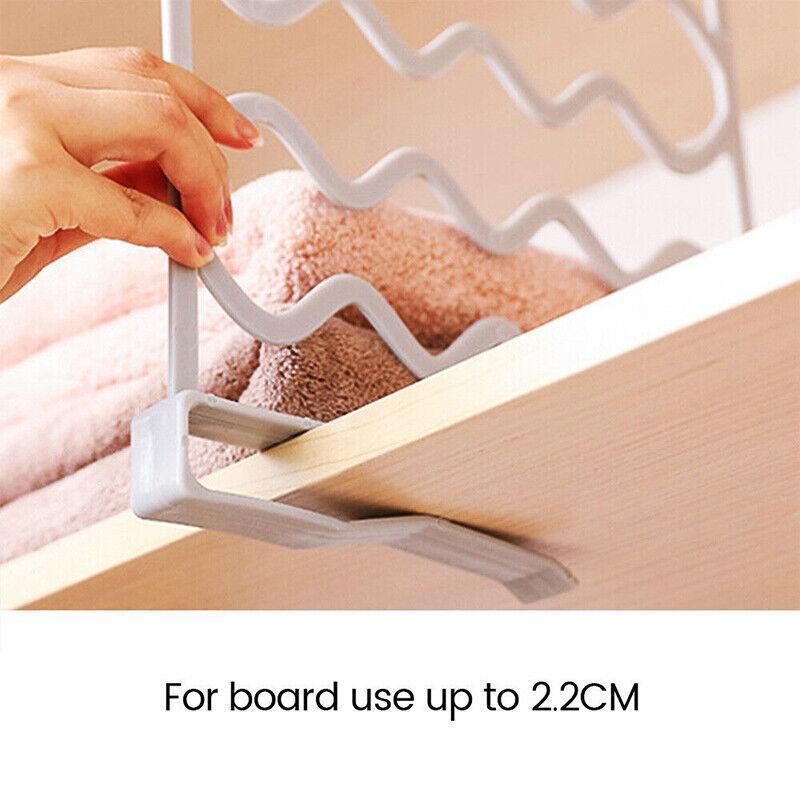 4PCS Clip-On Closet Shelf Dividers Wardrobe Organizer for Clothes and Cabinets
