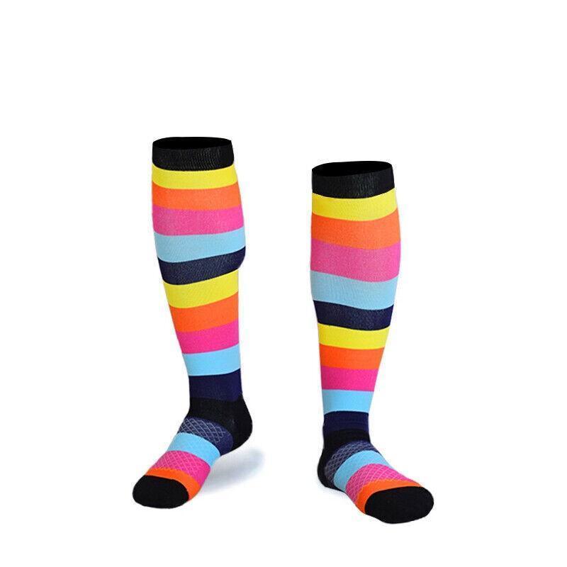 S/M Compression Socks Women Men Nursing Travel Stocking Sport Running - Black
