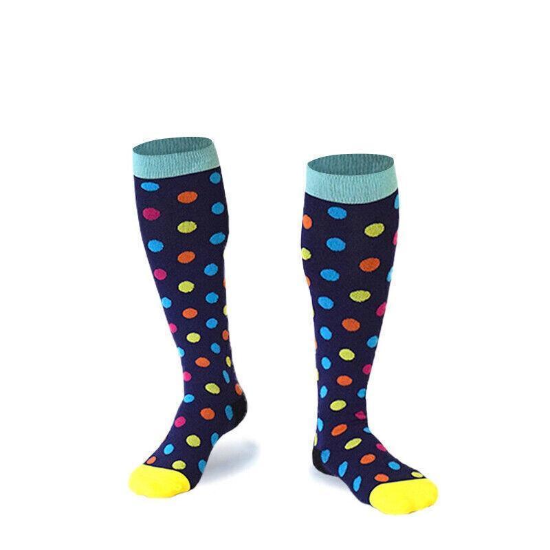 S/M Compression Socks Women Men Nursing Travel Stocking Sport Running - Black