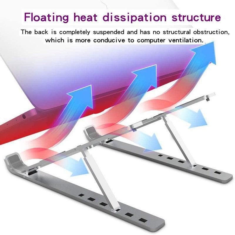 Adjustable Laptop Stand Portable Aluminum Alloy Desktop Holder for 11 to 17.3 Inch - Sliver