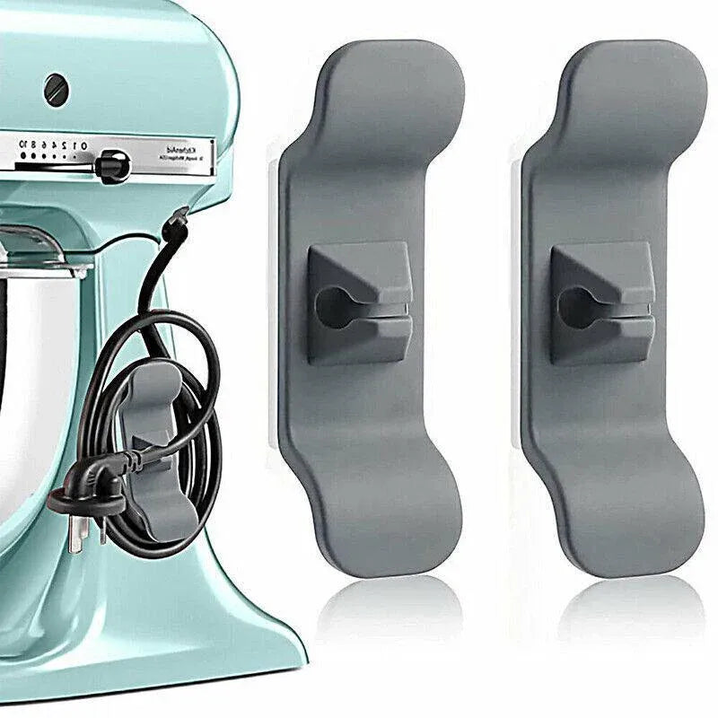 Cord Organizer Wrap Holder 4pcs Kitchen Appliance Cable Winder Adhesive Clip - 4PCS Grey