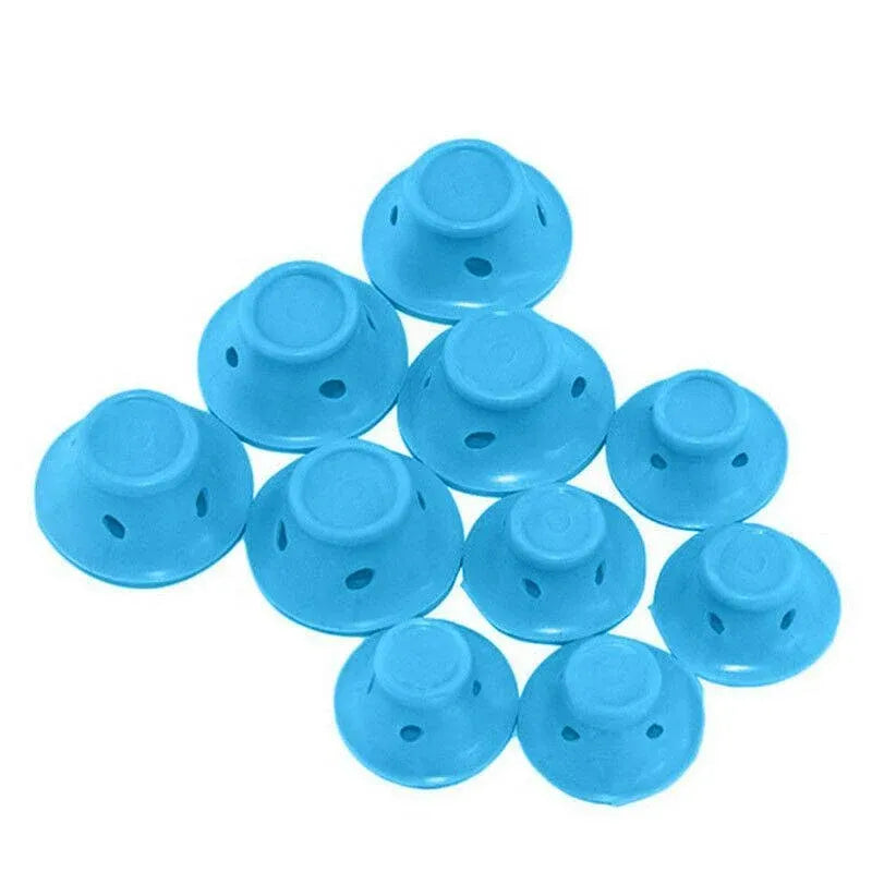10Pcs DIY Magic Silicone Hair Curlers No-Heat Soft Rollers - Blue
