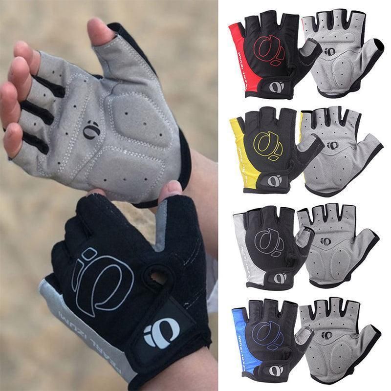 XL Size Cycling Bicycle Half Finger Bike Gloves Unisex Anti Slip Padded - Grey