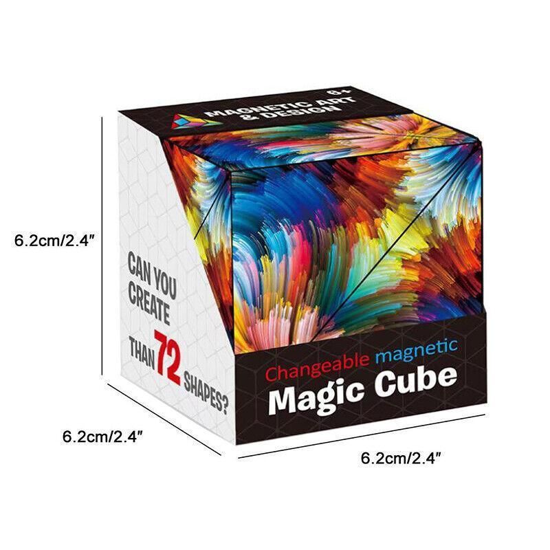 Variety Changeable Magnetic Magic Cube 3D Hand Flip Puzzle Anti Stress Toys Gift - Colourful Pattern