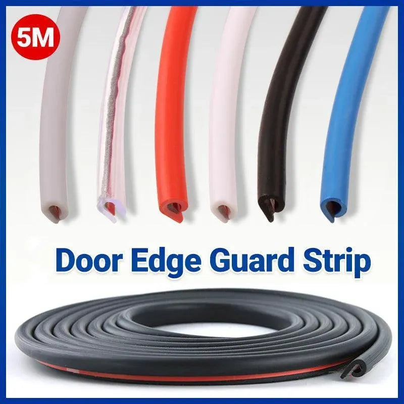 5m Car Door Edge Protector Strip Anti-Scratch Protection Rubber Trim Seal - Grey