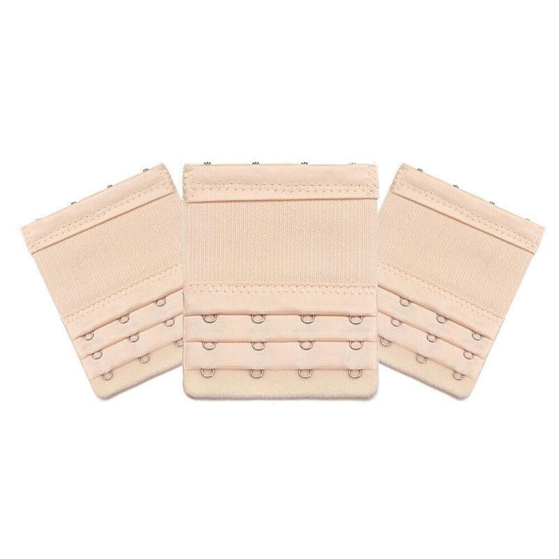 3 Hooks Underwear Extension Bra Buckle Bra Extender Hook Brassiere Strap - Beige