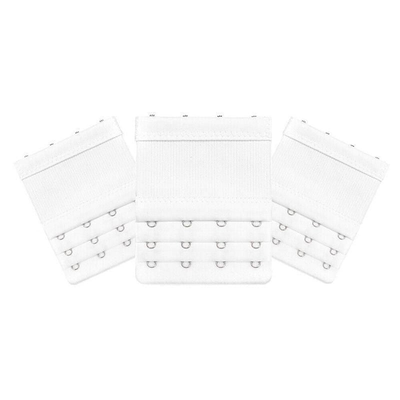 3 Hooks Underwear Extension Bra Buckle Bra Extender Hook Brassiere Strap - White