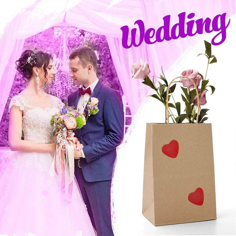 50X Kraft Paper Bags Gift Shopping Carry Craft Brown Bag With Handles - XL-32cmx25cmx11cm