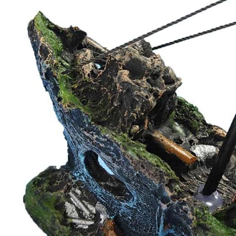 Aquarium Fish Tank Boat Ornament Pirate Ships Resin Landscape Underwater Decor - BB Boat