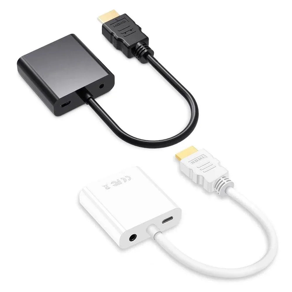 Jasoz 1080P Hdmi Male To Vga Female Video Adapter Cable Converter Chipset - White