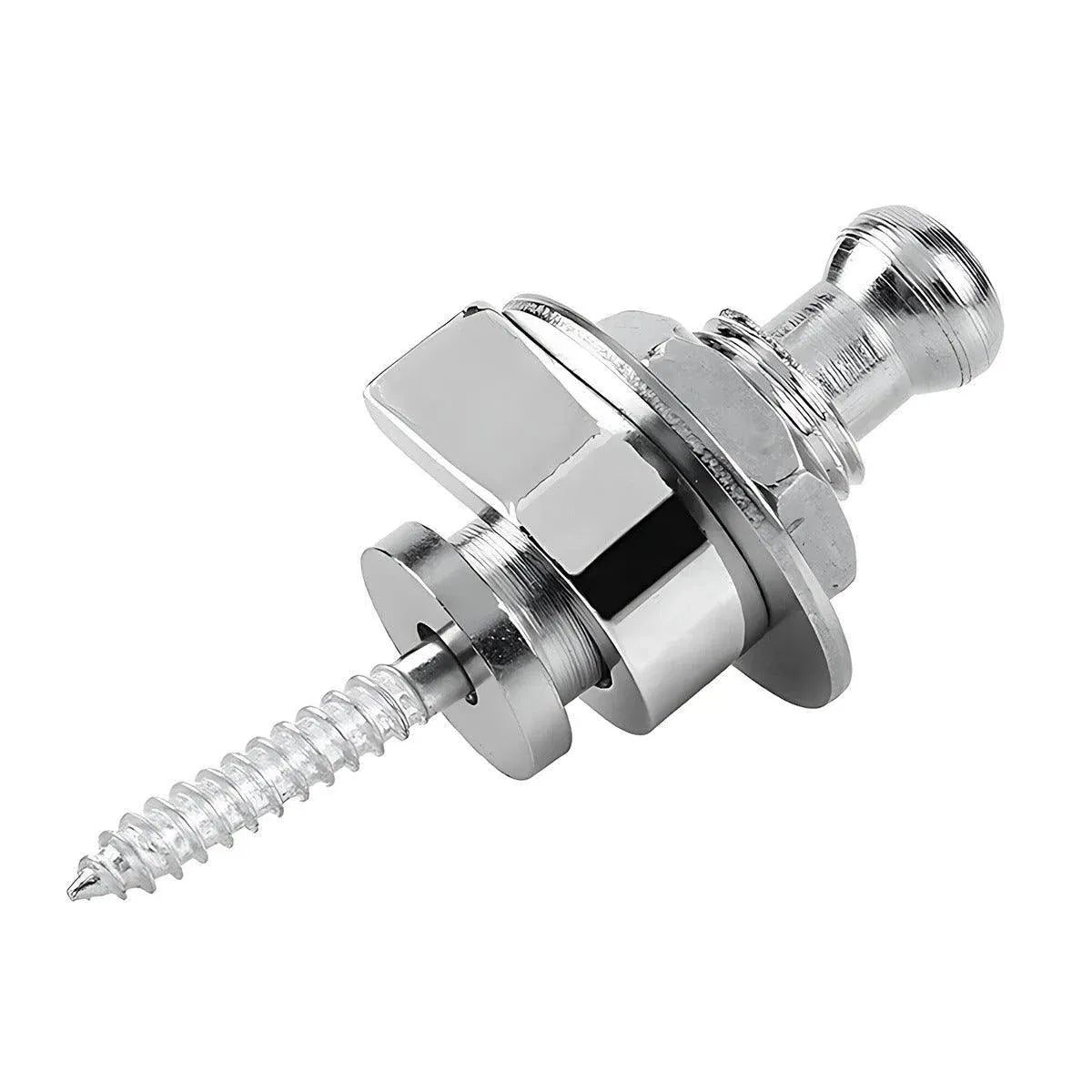 1PC Buttons Straplocks Bass Replacement Strap Locks Electric Acoustic Guitar - Silver