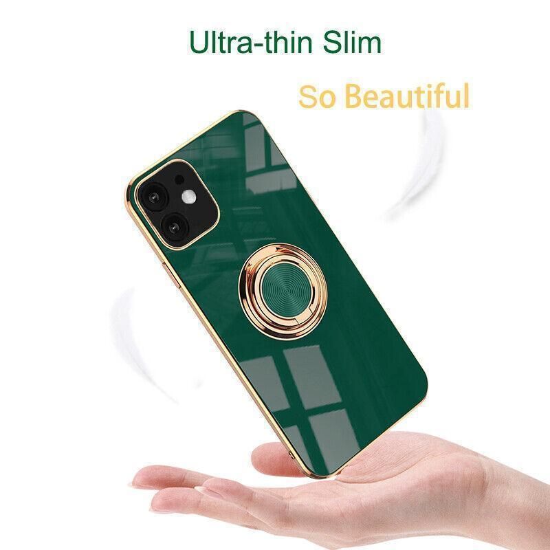 Silicone Ring Stand Case Cover for iPhone 14 13 12 Pro Max