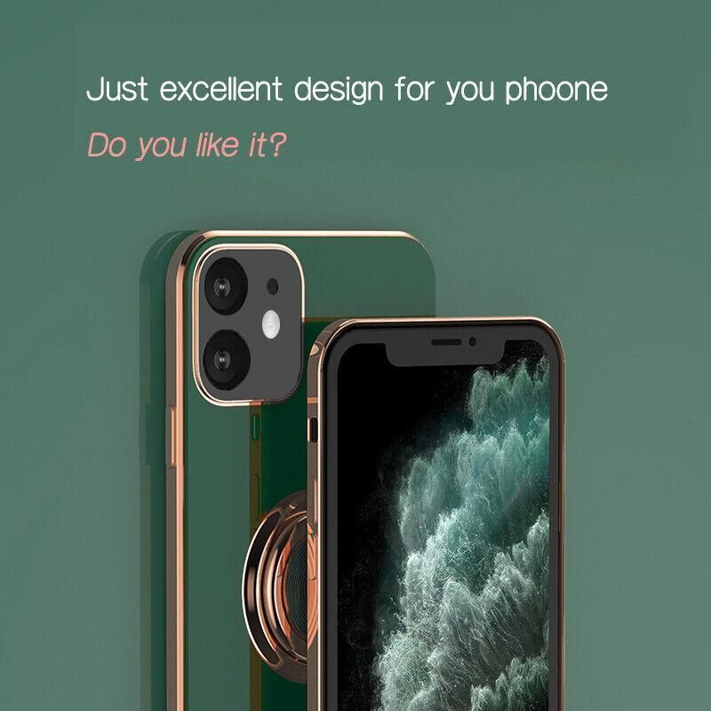 Silicone Ring Stand Case Cover for iPhone 14 13 12 Pro Max
