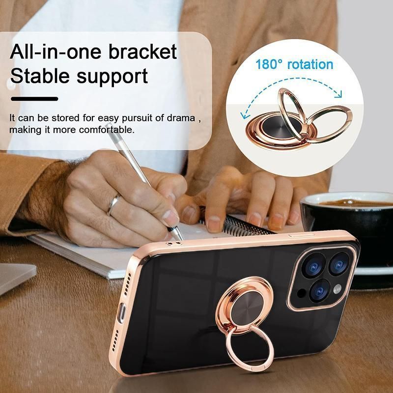 Silicone Ring Stand Case Cover for iPhone 14 13 12 Pro Max