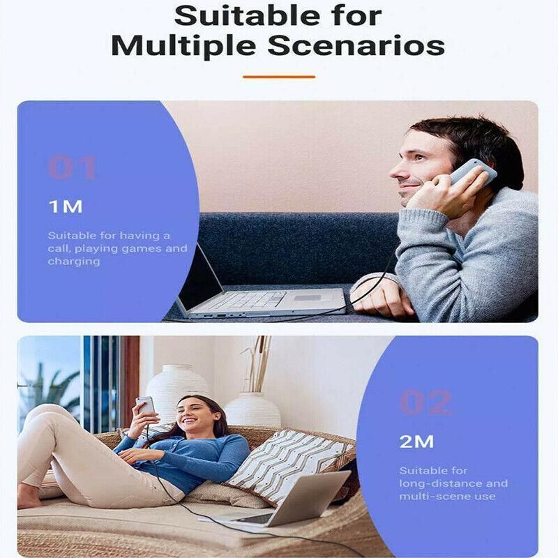 3in1 Fast Charging Cable with Rotating Head for USB C iOS Micro USB Devices - 1M