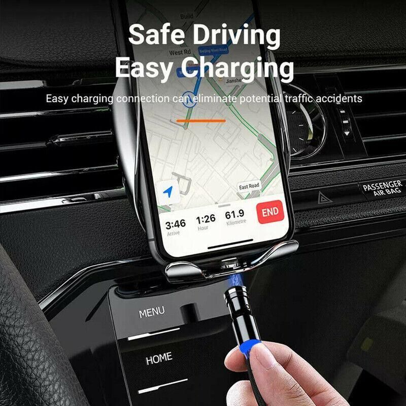 3in1 Fast Charging Cable with Rotating Head for USB C iOS Micro USB Devices - 1M