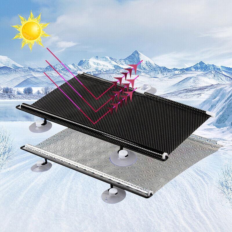 Silver Roller Blinds Suction Cup Sunshade Blackout Curtains Car Home Window Curtains - 45 X 125 CM