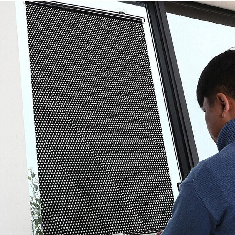 Silver Roller Blinds Suction Cup Sunshade Blackout Curtains Car Home Window Curtains - 40 X 125 CM