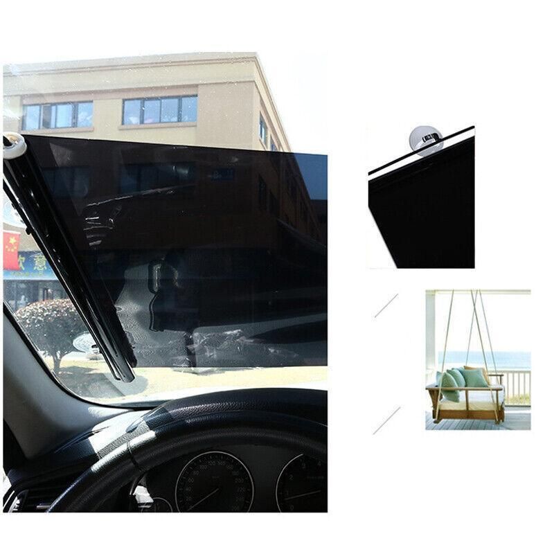 Silver Roller Blinds Suction Cup Sunshade Blackout Curtains Car Home Window Curtains - 40 X 125 CM
