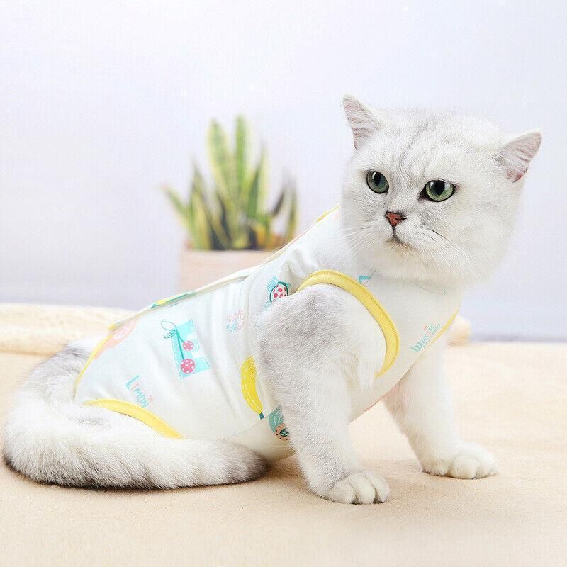 Pet Cat Postoperative Recovery Suit Pet Surgery Clothing Sterilization Weaning Pink - L(Bust: 44cm Length: 34cm)