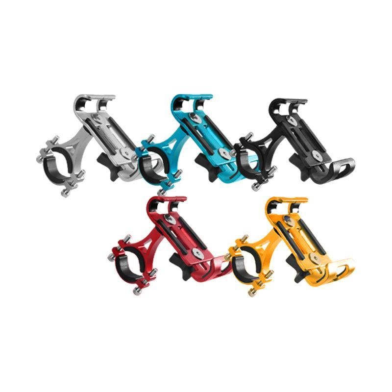 Aluminum Phone Holder Mount for Bicycle Handlebar 360 Degree Rotation Universal Fit - Black