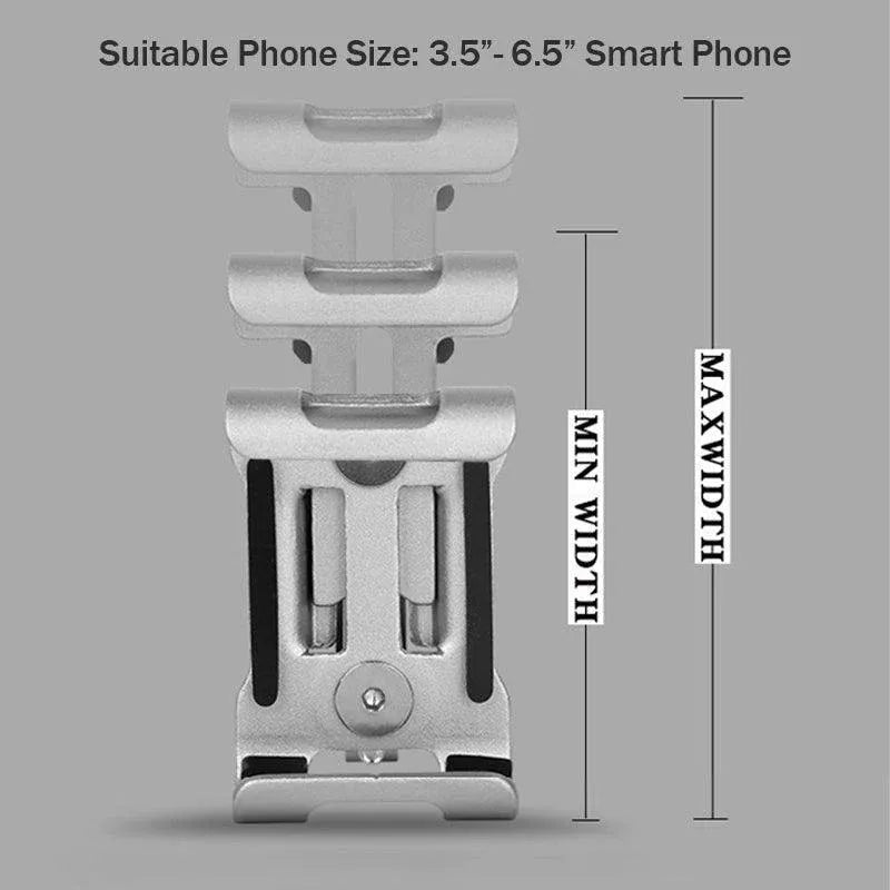 Aluminum Phone Holder Mount for Bicycle Handlebar 360 Degree Rotation Universal Fit - Black
