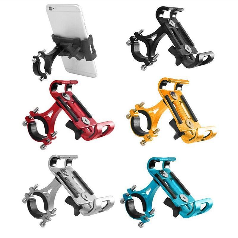 Aluminum Phone Holder Mount for Bicycle Handlebar 360 Degree Rotation Universal Fit - Black