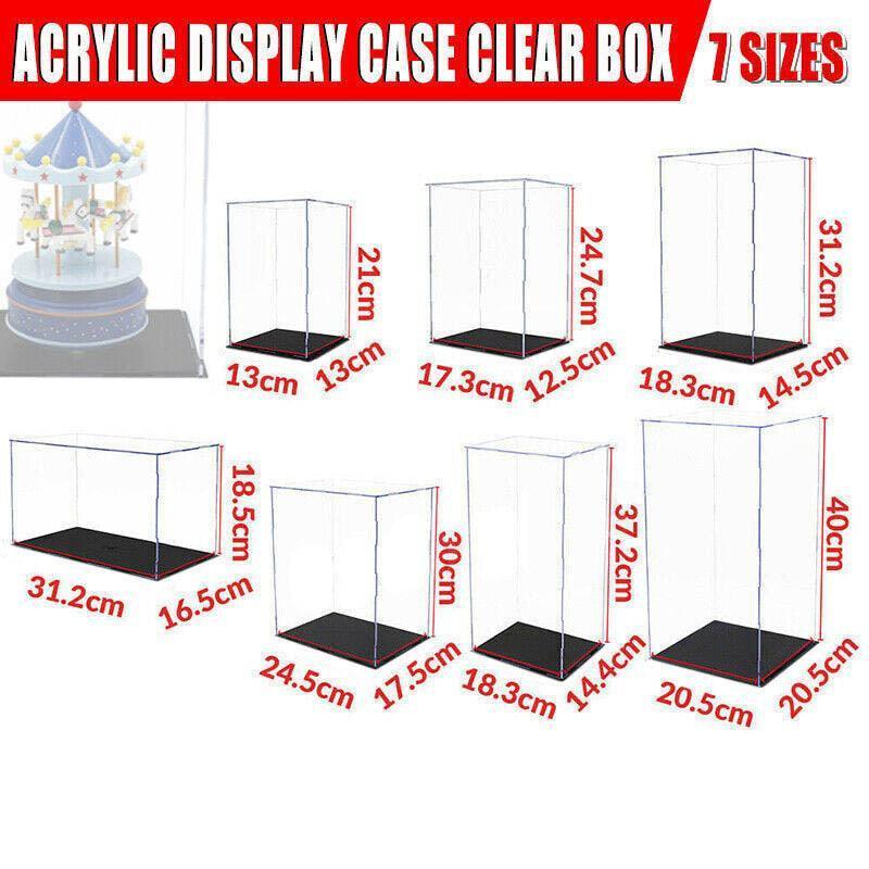 Acrylic Display Case Clear Box Dustproof Large Self-Install Cars Trucks - 18.3x14.4x37.2CM
