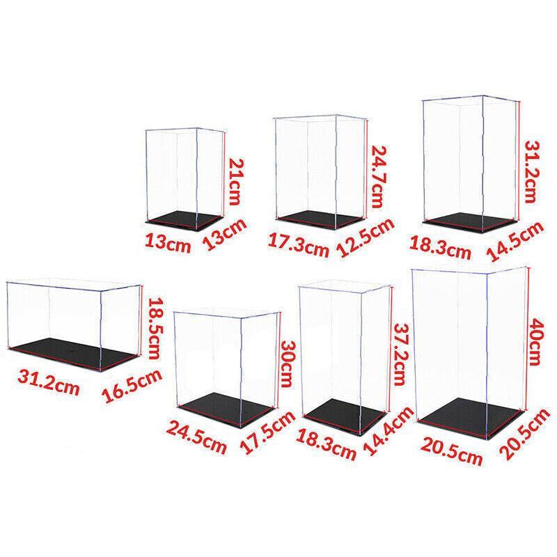 Acrylic Display Case Clear Box Dustproof Large Self-Install Cars Trucks - 18.3x14.4x37.2CM