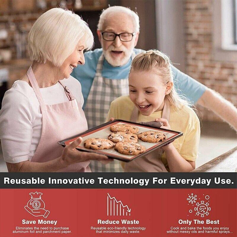 Silicone Baking Mat Non Stick Reusable Sheet for Pastry Dough Cookie Oven Bakeware - Grey 4PCS(2*30X21+2*42X29.5CM)