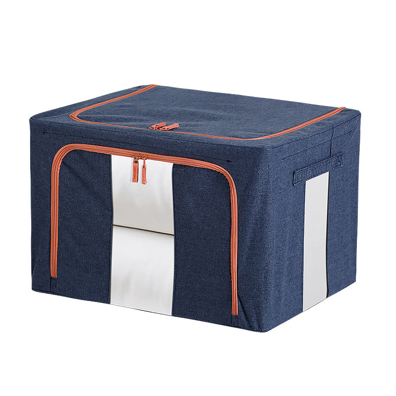 100L Foldable Storage Box Crushed Steel Frame Clothes Quilt Toys Organizer - 100L-Grey