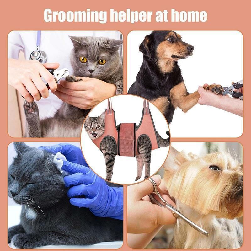 Small Pet Grooming Sling Hammock Dog Cat Restraint Bag Trimming Light Green - XS