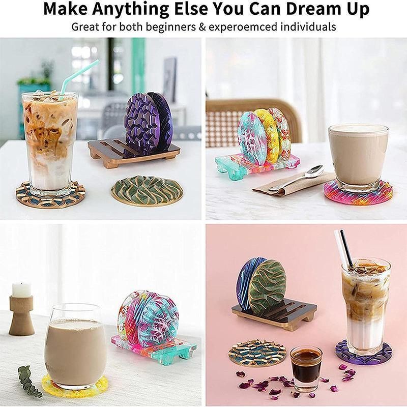 Coaster Cup Mat Mold Wave Diamond Pattern Silicone Mould for Epoxy Resin Casting