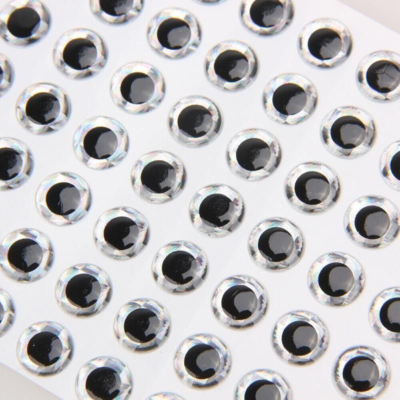 100PCS Fish Eyes 3D Holographic Lure Eyes Fly Tying Jigs Crafts Dolls - 100PCS / 5mm / Silver