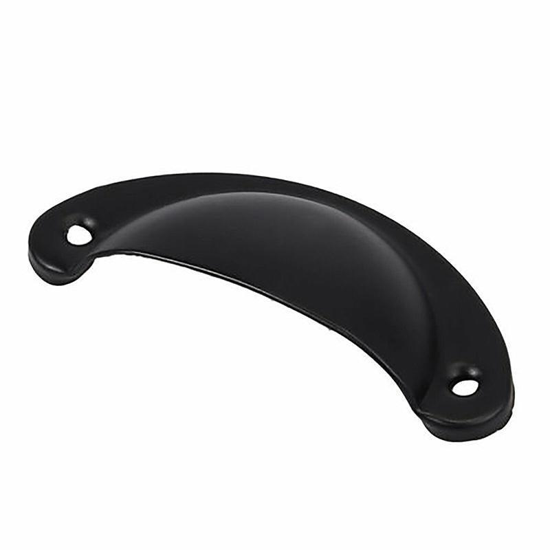 30X Modern Cup Cabinet Handle Knob Drawer Furniture Door Pull Shell Cupboard - Black