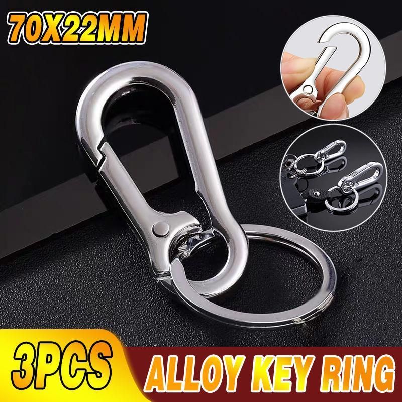 3PCS Zinc Alloy Spring Hook Keychain with Key Rings for Car Keys and Bags