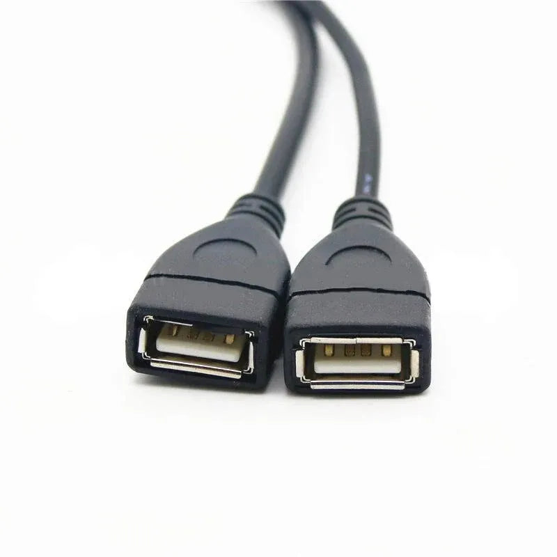 Double USB Extension A-Male to 2 A-Female Y Cable Cord Power Adapter Splitter