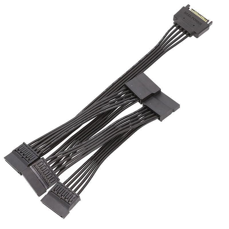 15 Pin SATA Power Splitter Cable 1 Male to 5 Female Adapter for HDD SSD Drives