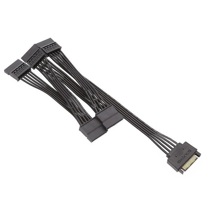 15 Pin SATA Power Splitter Cable 1 Male to 5 Female Adapter for HDD SSD Drives