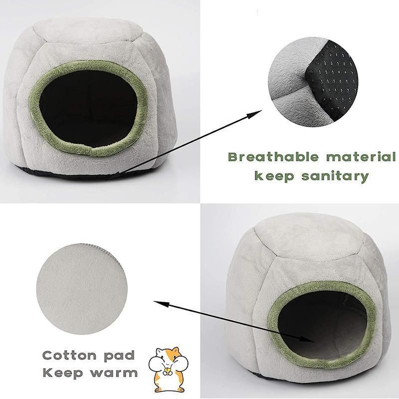 Soft Small Animal Guinea Pig Cozy Warm Pet Tent Hamster House Hideout Cave Bed - Grey-Sheep