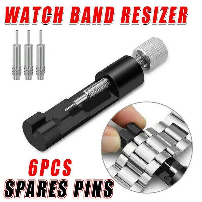 Metal Adjustable Watch Band Bracelet Repair Tool Link Pin Remover 6 Replace Pins