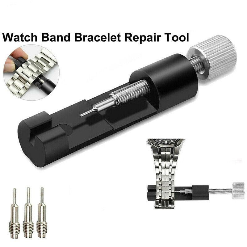 Metal Adjustable Watch Band Bracelet Repair Tool Link Pin Remover 6 Replace Pins
