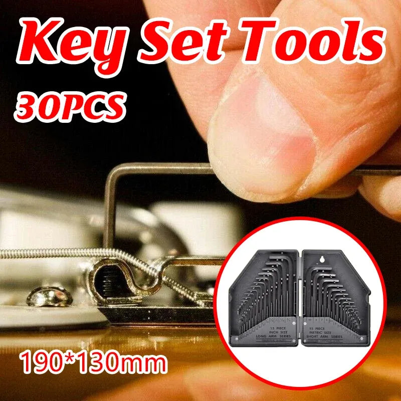 30Pcs Hex Key Metric & Imperial Allen Alan Allan Key Set Tools Kit Crv Au Stock